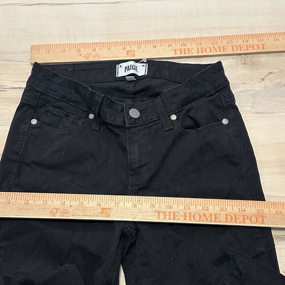 PAIGE Women 25 Jeans Verdugo Ankle Stretch Denim Pants Slim Black - Picture 8 of 10